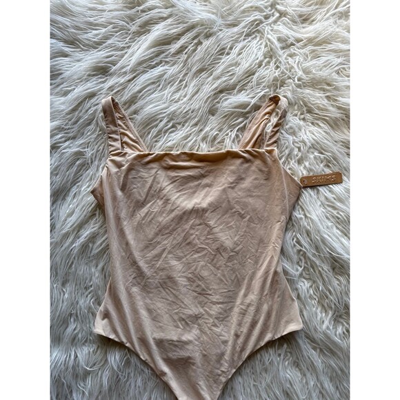 Skims Fits Everybody Square Neck Bodysuit Sand Size Large - Picture 3 of 8